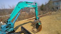 Экскаватор Kobelco SK35SR с удлиненной стрелой